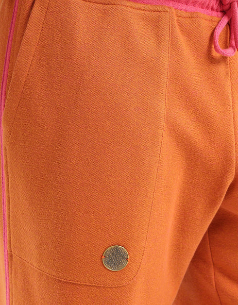 Reversible straight leg pants with elastic waistband
